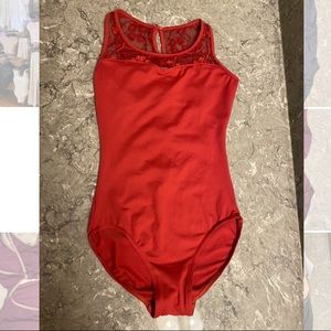 Bloch Red Tank Leotard - Size XS